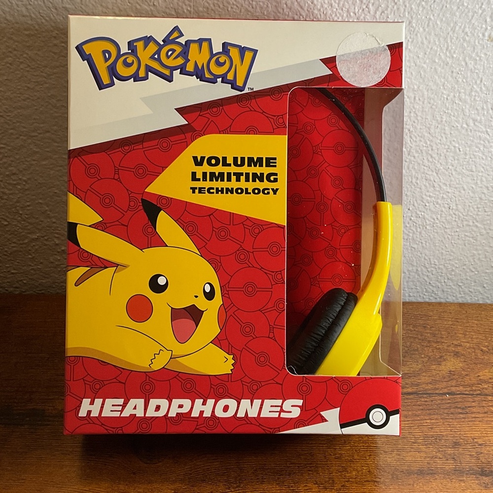 Pokemon Pikachu Yellow and Black Wired Over the Ear Headphones